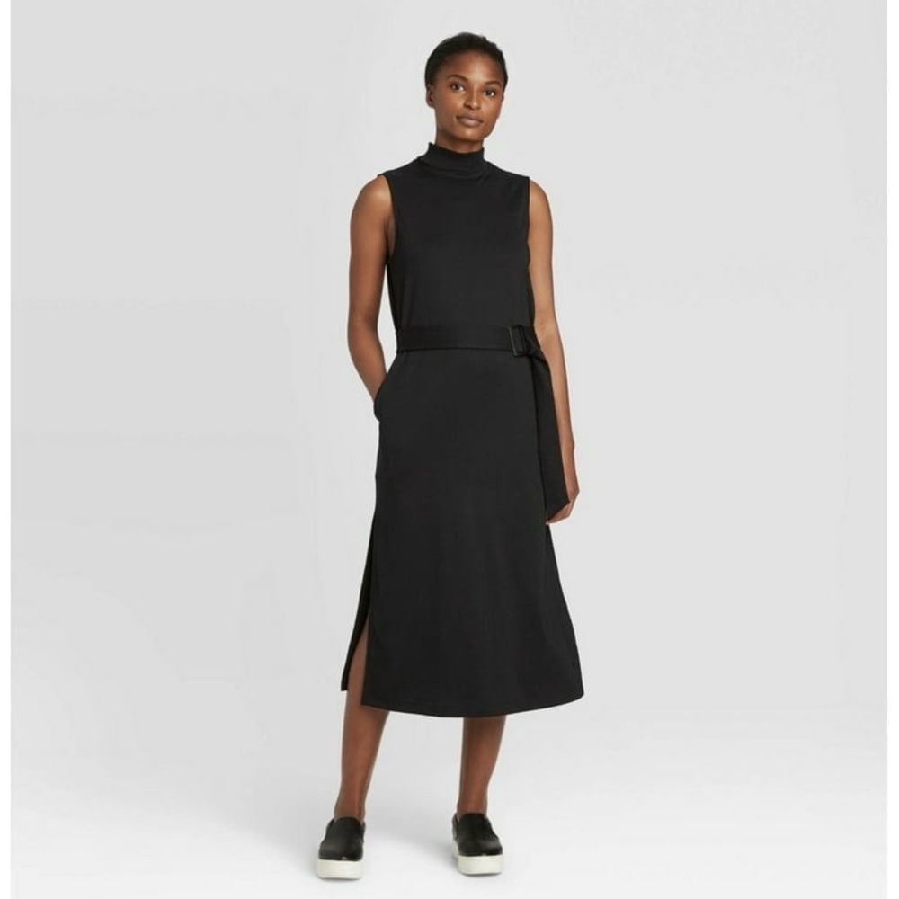 Prologue - Green Mockneck Midi Dress Side Slits